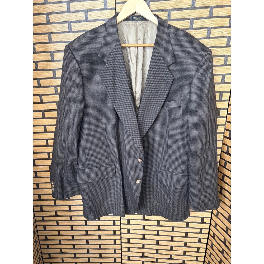 Oscar De La Renta Navy Plaid Blazer Size‎ 48